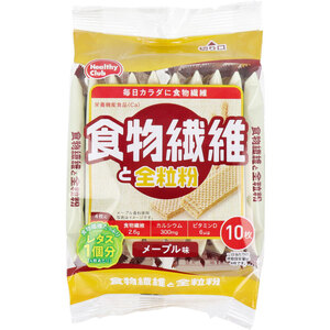 【まとめ買う】ヘルシークラブ 食物繊維と全粒粉ウエハース メープル味 10枚入×40個セット