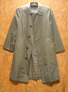 ゆき丈79cm 165cm / 168 / 170cm / アクアスキュータム 80s ヴィンテージ ステンカラーコート カーキ Aquascutum ラグランスリープ メンズ