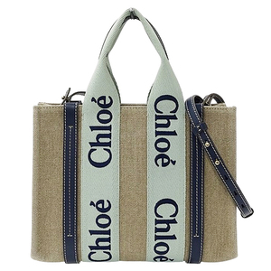 クロエ Chloe バッグ レディース ブランド トートバッグ ハンドバッグ ショルダーバッグ 2way ウッディ キャンバス ベージュ グリーン