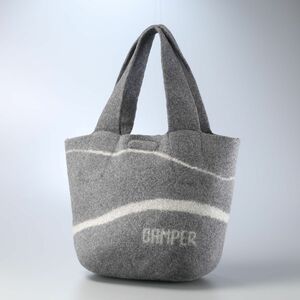 GQ8067▽カンペール CAMPER BLANKET STONES ウールフェルト ロゴデザイン トートバッグ ハンドバッグ 鞄 グレー系