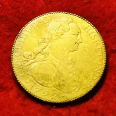 A404 スペイン　1792年　カルロス4世 4エスクード金貨 　大型金貨