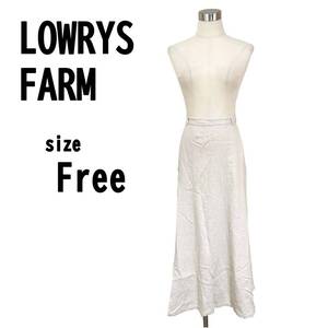 【F】LOWRYS FARM レディース フレアスカート 薄手 麻入り生地