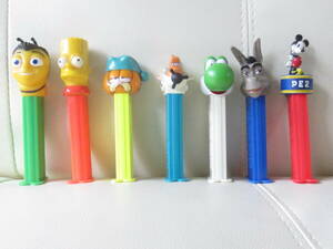 ★ 「ペッツ　PEZ」 ミッキーマウス、シンプソンズ、ガーフィールド、ヨッシー、プレーンズ２、ビー・ムービーなど７本セット　★