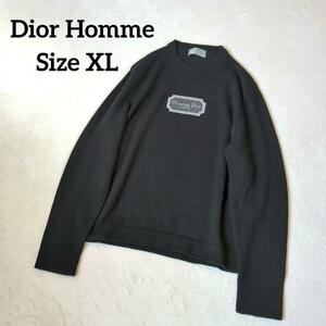 1円～ 1円スタート【正規品/極美品】Dior Homme ディオールオム　ニット　セーター　カシミヤ　100％　ブラック　XL　希少　美品