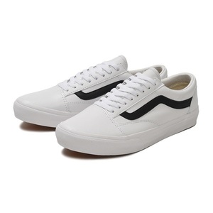 ☆VANS OLD SKOOL DX LEA 白/黒 25.5cm バンズ オールドスクール デラックス レザー V36L+