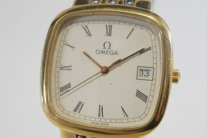 1円~【u894】OMEGA／オメガ　Ref.3961017　Cal.1430　DEVILLE／デビル　クオーツ　ボーイズ　ユニセックス　デイト　正規品ベルト　腕時計