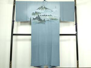 平和屋着物■男性　長襦袢　無双仕立て　風景松文　暈し染め　金彩　正絹　逸品　DAAL1011ma