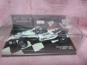 ミニチャンプス 1/43 F1 B.A.R HONDA 007 T.Sato 2005