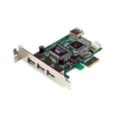 【在庫わずか】StarTech.com High Speed USB 2.0 4ポート増設PCI Expressカード ロープロファイル対応外部ポート×3 PEXUSB4DP 1個