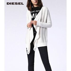 定価27,500円 DIESEL ディーゼル ニット カーディガン ラメ糸混 ジャガード 星形XS(XS〜S相当)中古　羽織/ボレロ/ 春/秋/イタリー製/白系