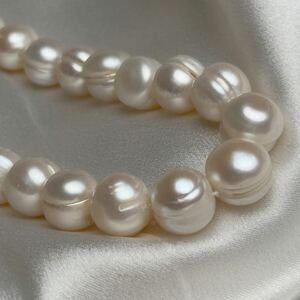 天然無調色　本真珠ネックレス12mm jewelry Pearl necklace42cm パールネックレス