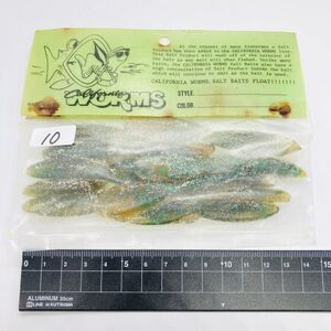 613968 新品 カリフォルニアワーム パドルテールグラブ ４インチクラス １０本 CALIFORNIA WORM PADDLE TAIL GRUB オールド品 希少紙パケ