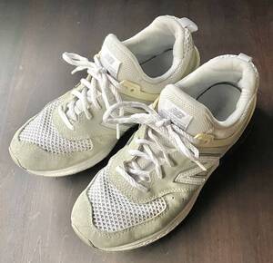 New Balance MS574 STW ニューバランス スニーカー 24cm WHITE ホワイト グレイ FRESH FOAM ABZORB 着脱が容易なブーティー構造 Sport