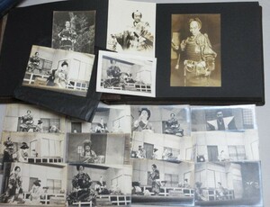 長谷川伸旧蔵品】戦前 舞台写真帖(アルバム8枚貼付と封筒に16枚未貼付の写真 計24枚)/検;歌舞伎俳優時代劇新国劇前進座