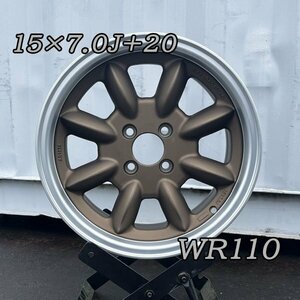 送料込み!! 即納!! 2本セット 15インチ 7J+20 PCD100 4穴 ハブ径73.1 新品 ホイールセット 旧車 ドリフト カスタム トレーラー ブロンズ