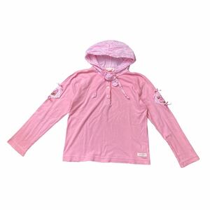 BABY PINK HOUSE ベビーピンクハウス　 ポロシャツ カットソー　フード　ピンク　チェック　