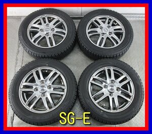 ■中古タイヤホイール■ SG-E アルミホイール 13インチ 4J +44 4H 100 YOKOHAMA IG50 155/65R13 73Q 冬タイヤ スタッドレス 送料無料 K540