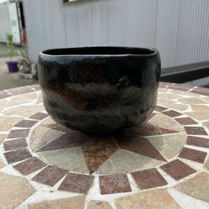 中古 茶道具 黒茶碗 茶器 検） 黒楽茶碗 抹茶碗 黒楽 食器 和食器 楽焼 茶 古道具 レトロ アンティーク 日本 JAPAN 焼物 陶器 茶碗