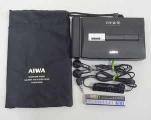 268◇AIWA/アイワ REMOTE ポータブル カセットプレーヤー カセットボーイ HS-PL35 イヤホン/リモコン＋電池ケース付 ジャンク