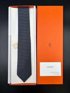 【新品未使用】【箱袋タグ付】エルメス ネクタイ H織りタイ バイカラー 《ファソネ H》H柄 タラサ HERMES 贈答OK 定価¥37,400 