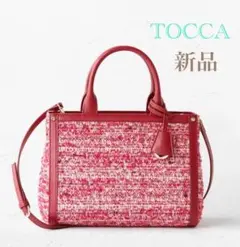 トート トッカ バッグ ツィード tocca TOCCA　レッド クリスマス