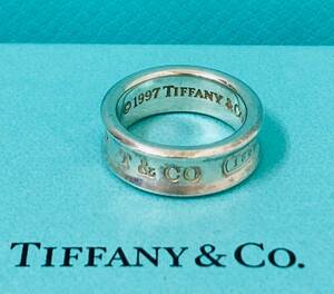 ☆F968■TIFFANY&Co. ティファニー ナローリング ワイド リング シルバー 1837 　SV925 シルバー　 約10.5号