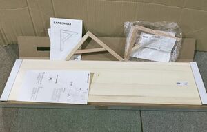 【NY084】未使用 IKEA イケア ウォールシェルフ 壁棚 TRANHULT トランフルト 80ｘ20cm SANDSHULT サンドスフルト ブラケット×2付き