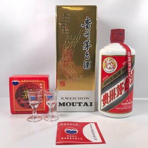 ■【買取まねきや】古酒 未開封 マオタイ 貴州茅台酒 酒 天女 2023年 53% 500ml 約940g グラス 箱付き 計1点■