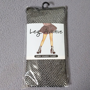  ラメ織り スパンデックス ネット パンティストッキング (黒) サイズ:フリー(M-L) LegAvenue 9012　新品・未使用