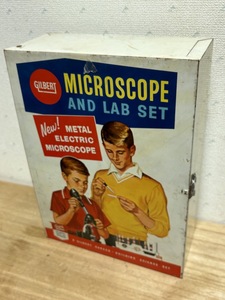 ★アメリカンアンティークヴィンテージ 顕微鏡とラボセット1960年代 gilbert microscope and lab setギルバート玩具 ケース付 made in USA