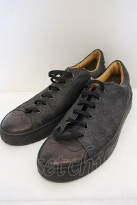 Vivienne Westwood / /レザー切リ替エキャンバススニーカー - ブラック O-23-12-31-014-to-YM-ZH