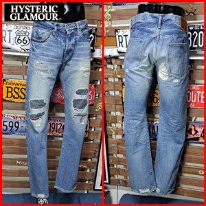 定価4.8万　HYSTERIC GLAMOUR ヒステリックグラマー　SP加工　WR ストレート　デニム　ジーンズ　32インチ