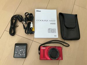 極美品　Nikon Coolpix S8100 レッド コンパクトデジタルカメラ