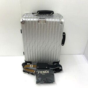 【同梱不可】【140】中古品 FENDI×RIMOWA フェンディ×リモア キャビンS シルバー コラボ キャリーケース スーツケース