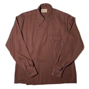 希少 40s Gabardine Vintage Shirts ギャバジン シャツ ヴィンテージ ビンテージ 斜めジップ レーヨン オープンカラー 開襟 ジャケット