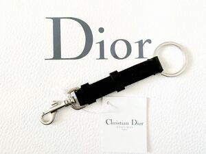 ◆正規新品◆DIOR HOMME◆ディオール・オム◆黒カーフスキン子牛革◆キーホルダー キーリング◆クリスチャンディオール◆Christian Dior