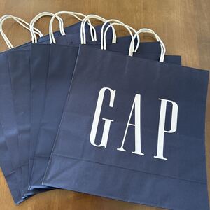 GAP ギャップ ネイビー 紙袋 6枚 大サイズ 手提げ袋 ショッパー ショップ袋 ラッピング 袋 包装 エコバッグ オシャレ 紺 レア 新品 美品 ②