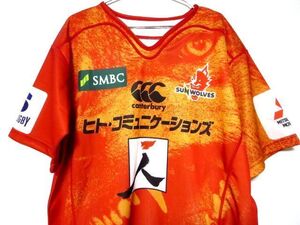 デッドストックラグビースーパーリーグSUNWOLVESサンウルブズ16 1stレプリカジャージCanterburyカンタベリー製L 田村優山田章仁大野均