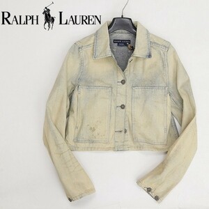 新品 国内正規品◆RALPH LAUREN ラルフローレン ヴィンテージ加工 ショート丈 デニム ジャケット Gジャン 3ｆ