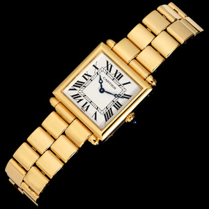 B9691【Cartier】カルティエ 最高級18金無垢セレブリティメンズQZ　腕周り18cm 重さ105.6g ケース幅24.0mm 