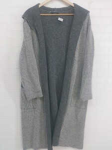 ◇ green label relaxing グリーンレーベル UNITED ARROWS 長袖 ニット ロング カーディガン グレー レディース