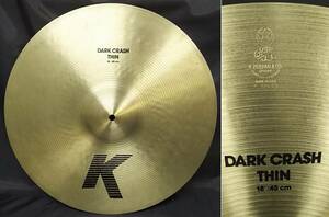 ②Zildjian ジルジャン クラッシュシンバル DARK CRASH THIN 18/45cm USED 発送120㎝