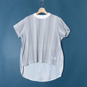 メール便◯ adidas by Stella McCartney アディダス ステラマッカートニー 総柄 Tシャツ 半袖 トップス XSサイズ 綿 コットン ホワイト 白