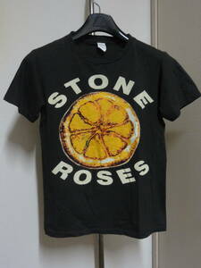 格安廃版レアモデル・STONE ROSES(ストーンローゼス)・濃ブラウングレー系地?・英国ロックバンドSTONE ROSESプリント半袖Tシャツ M