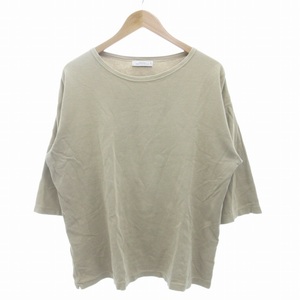 グリーンレーベルリラクシング ユナイテッドアローズ green label relaxing CM ガーター ボートネック 5分袖 カットソー Tシャツ L