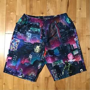 ★XL★ NEON TOKYO ナイロン ハーフパンツ a bathing ape BAPE shorts エイプ ベイプ アベイシングエイプ teriyaki shark ed2