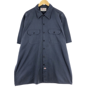 古着 ディッキーズ Dickies 半袖 ワークシャツ メンズXXL /eaa436613 【SS2409_50%】