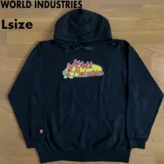 希少90s WORLD INDUSTRIES ヴィンテージスウェットパーカー 黒