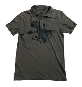 ■ A/X ARMANI EXCHANGE アルマーニ エクスチェンジ ■ フロント ビッグ イーグル ロゴ デザイン 半袖 ポロシャツ グレー S