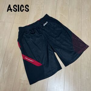 ASICS アシックス　GELBURST ゲルバースト　バスケ　ハーフパンツ ショートパンツ Lサイズ　ブラック/レッド　黒　赤　バスパン　刺繍ロゴ